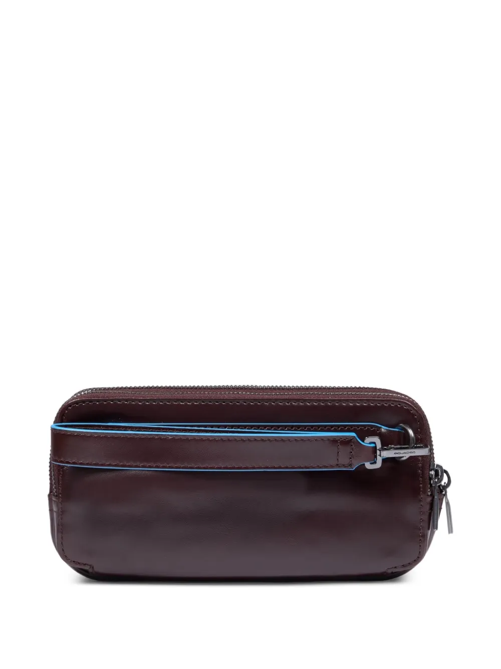 PIQUADRO Leren clutch met drie vakken Bruin