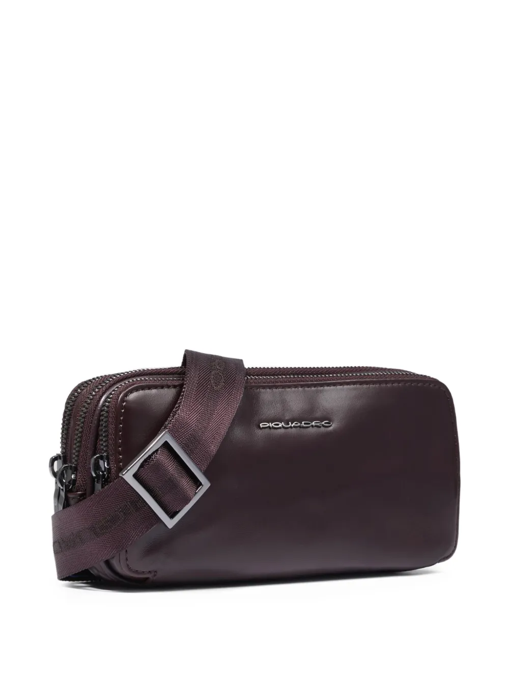 PIQUADRO Leren clutch met drie vakken Bruin