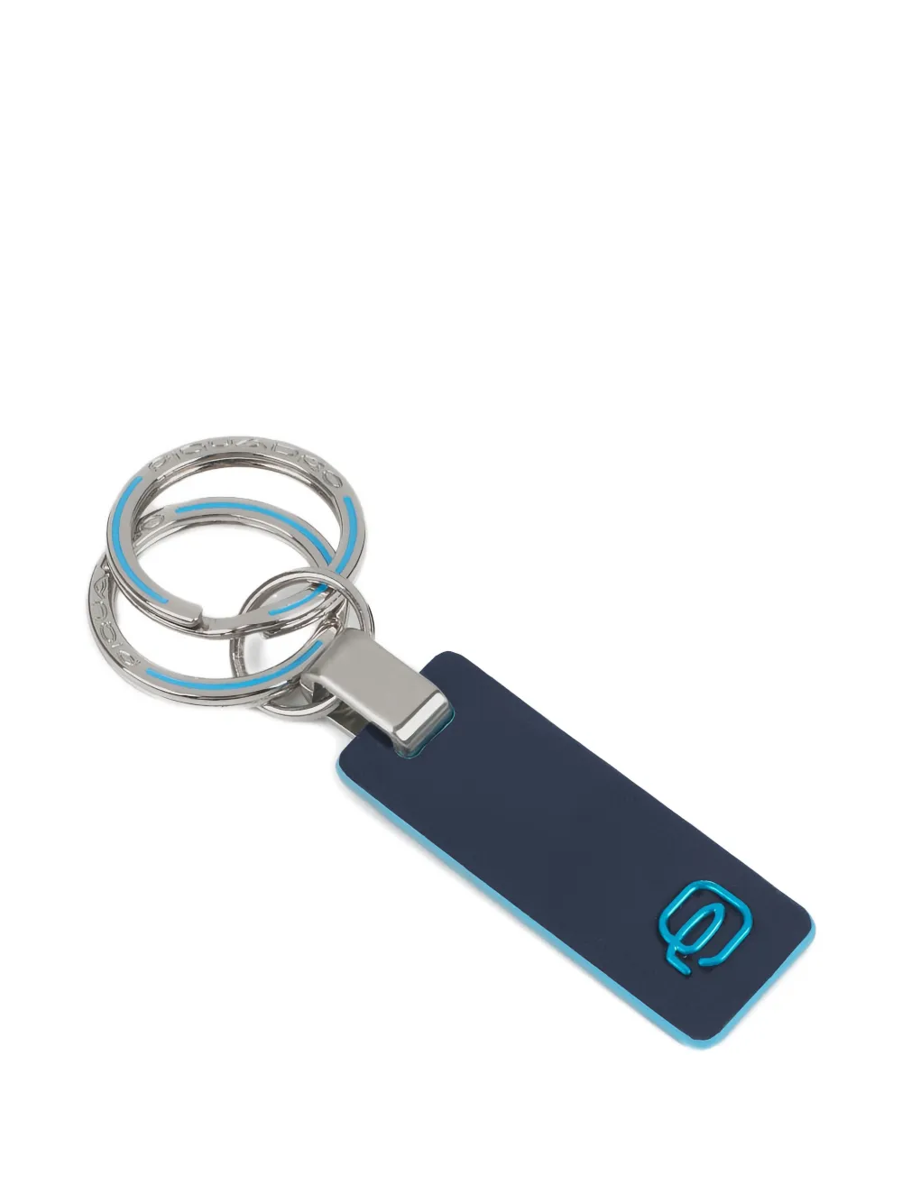 Piquadro Two-ring Keychain In Black