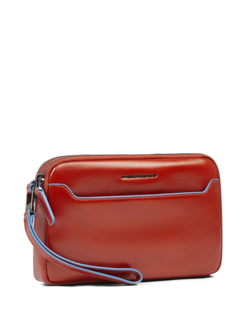 PIQUADRO Leren clutch met afneembare band Oranje