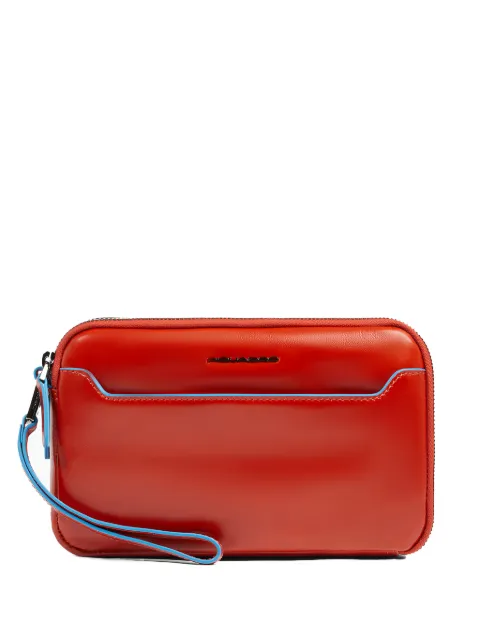 PIQUADRO removable strap leather clutch bag