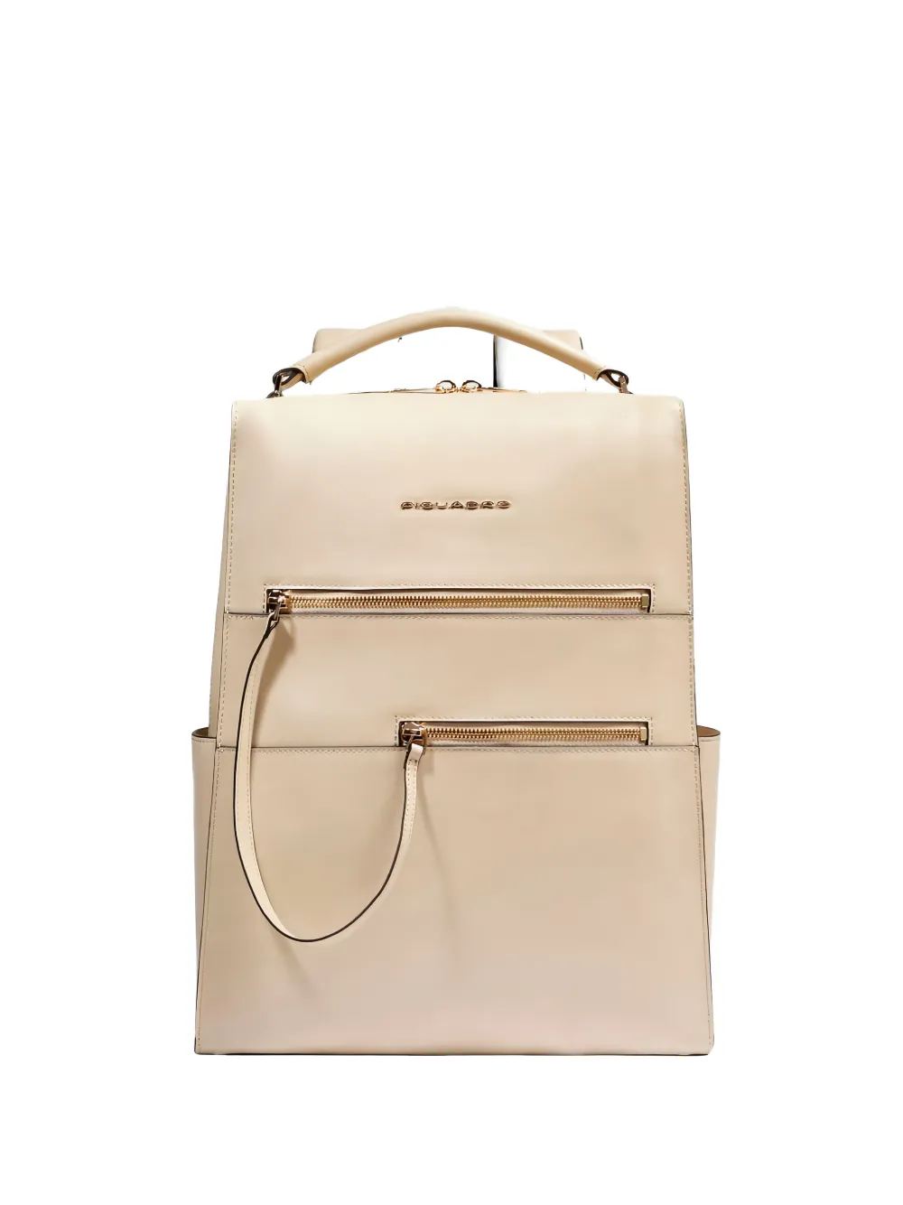PIQUADRO Patricia zip leather backpack - Toni neutri