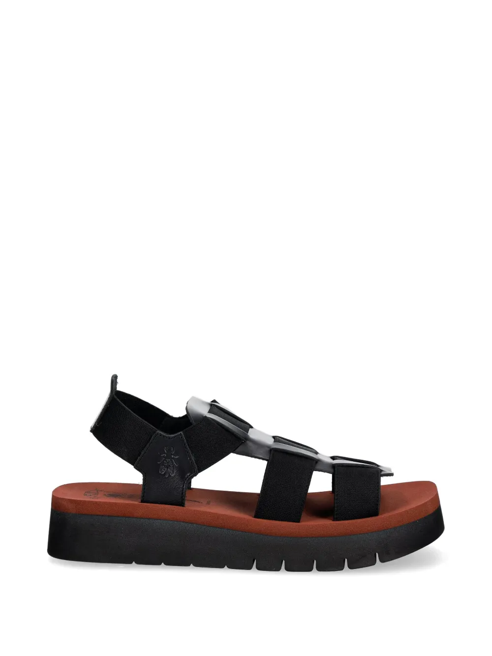 Fly London cage-strap platform sandals Zwart