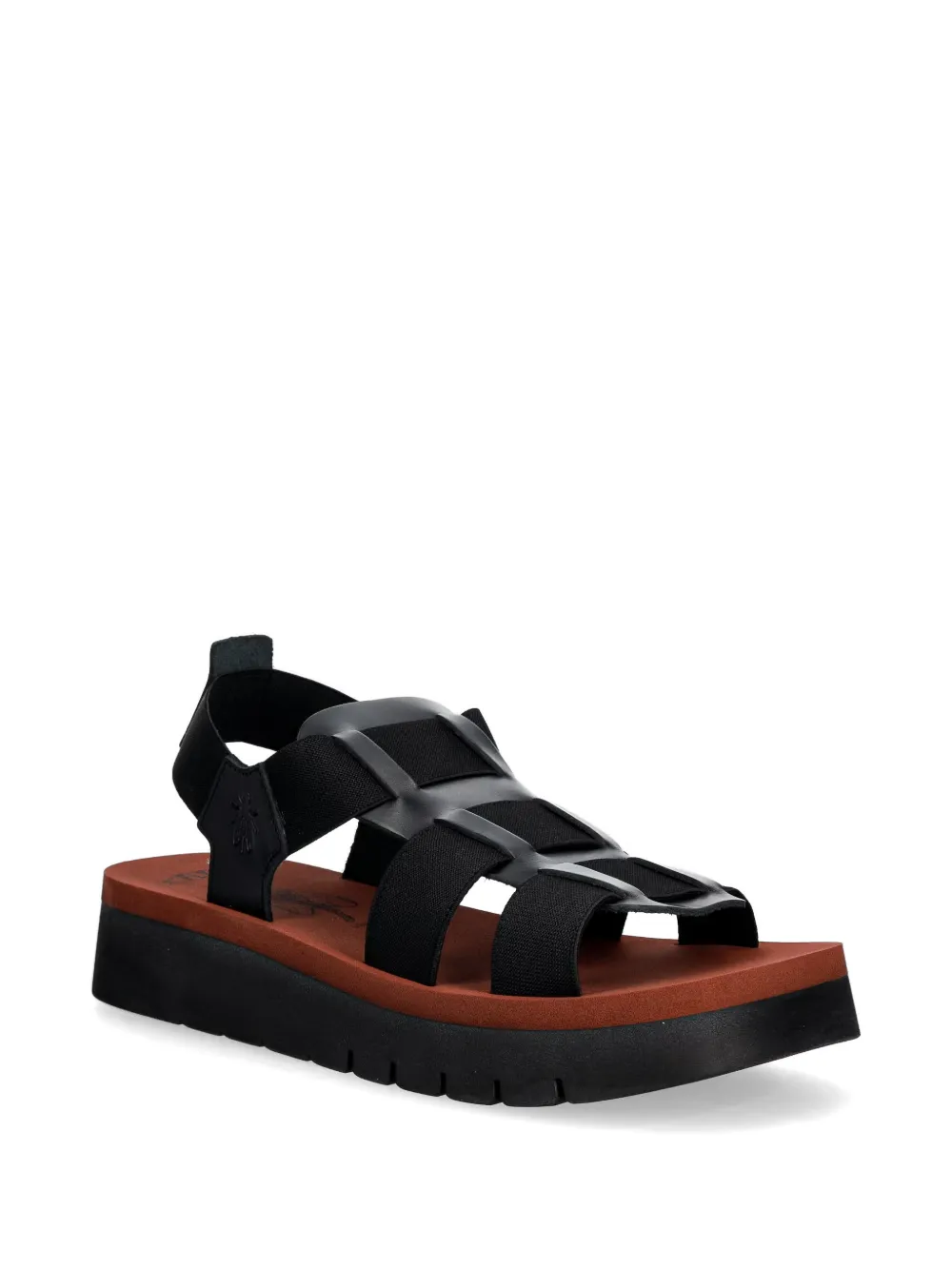 Fly London cage-strap platform sandals Zwart