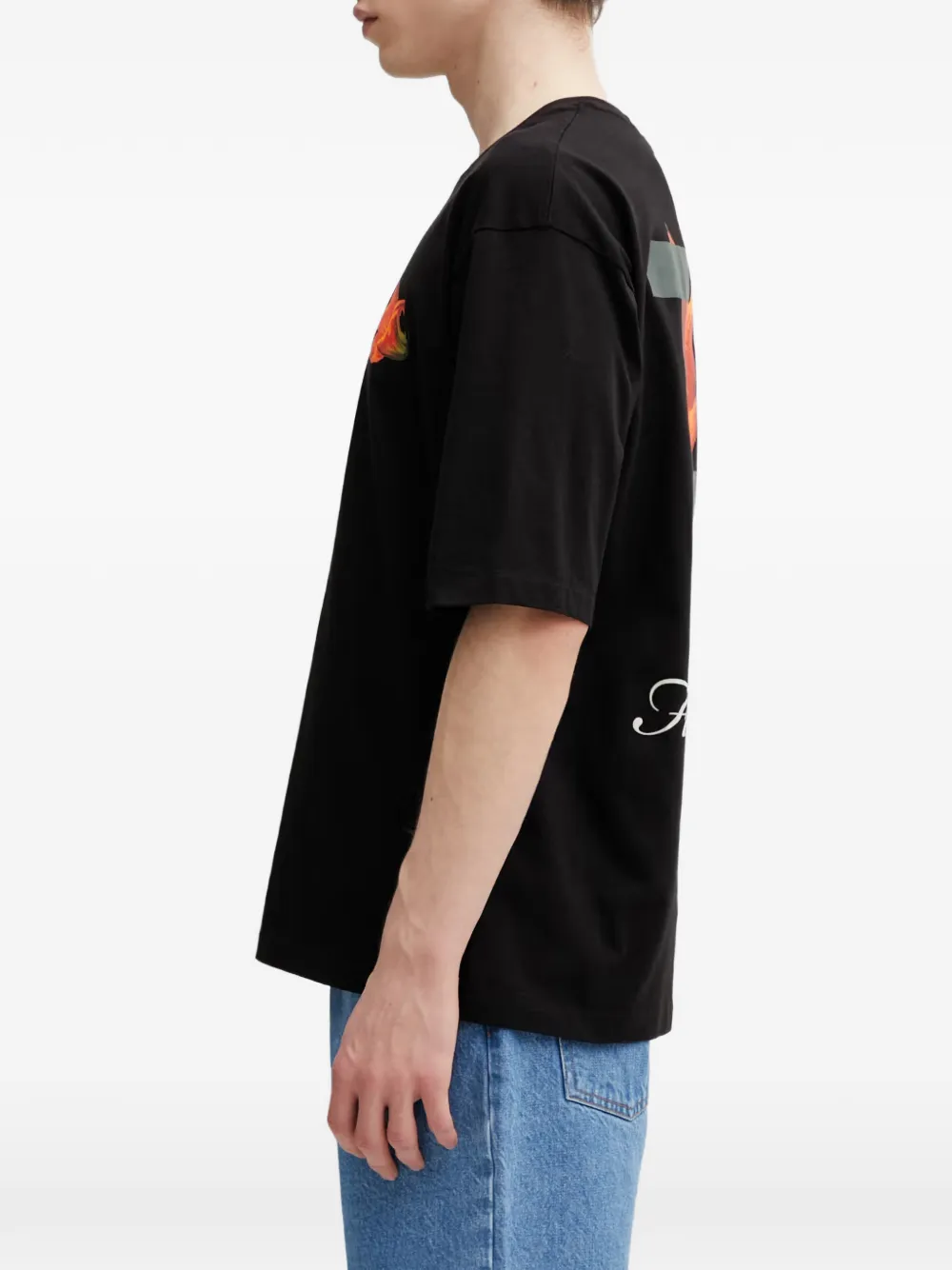 Filling Pieces Zucchini T-shirt met bloemenprint en logoprint Zwart