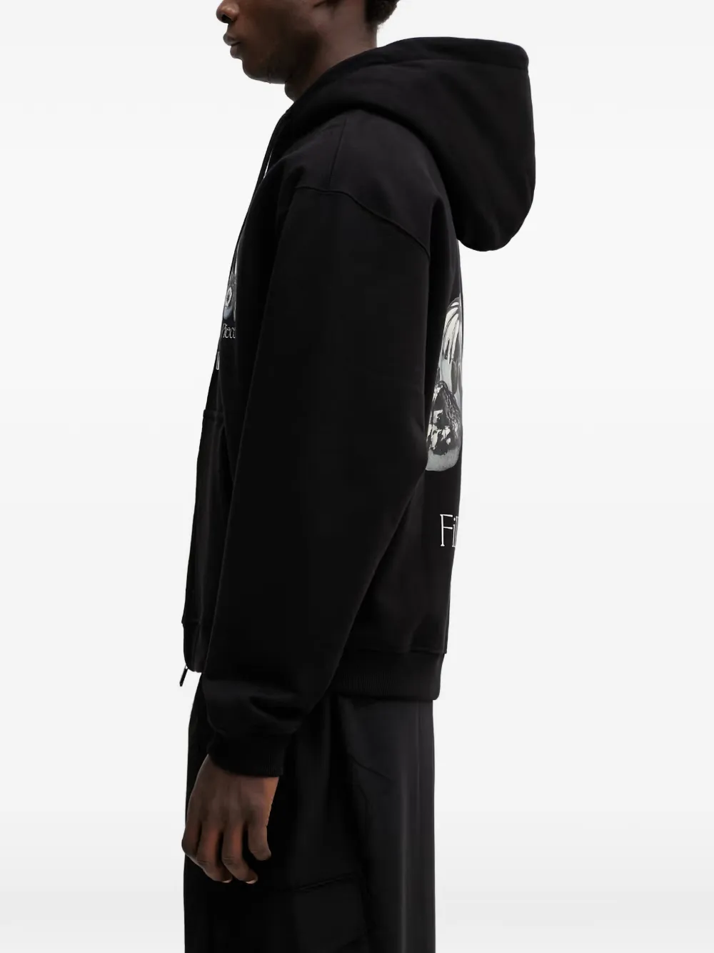Filling Pieces Chrome Fruit hoodie met rits en grafische print Zwart