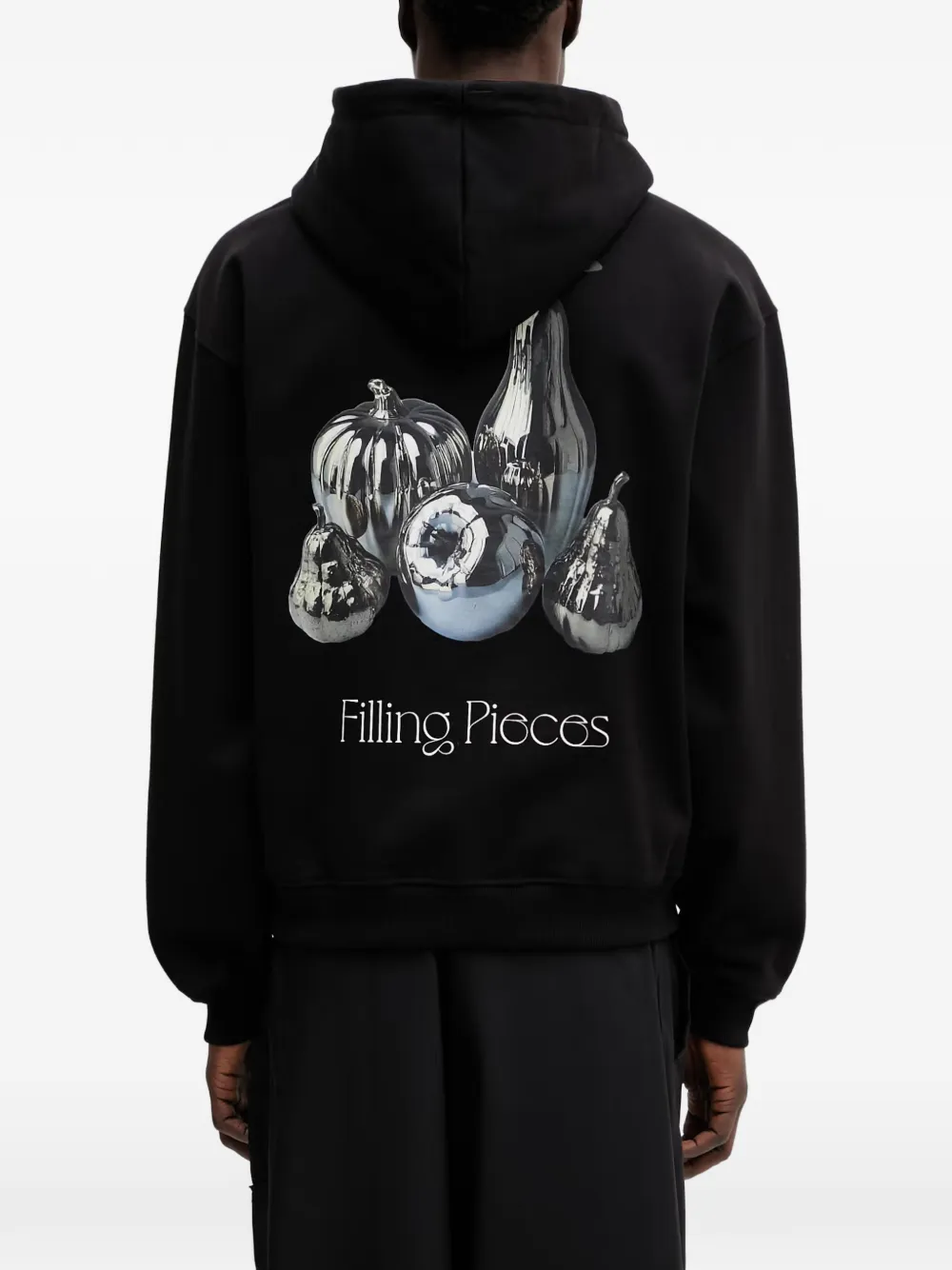Filling Pieces Chrome Fruit hoodie met rits en grafische print Zwart
