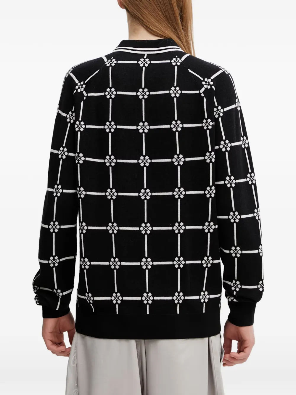Fred Perry Trui met geometrisch patroon en V-hals Zwart