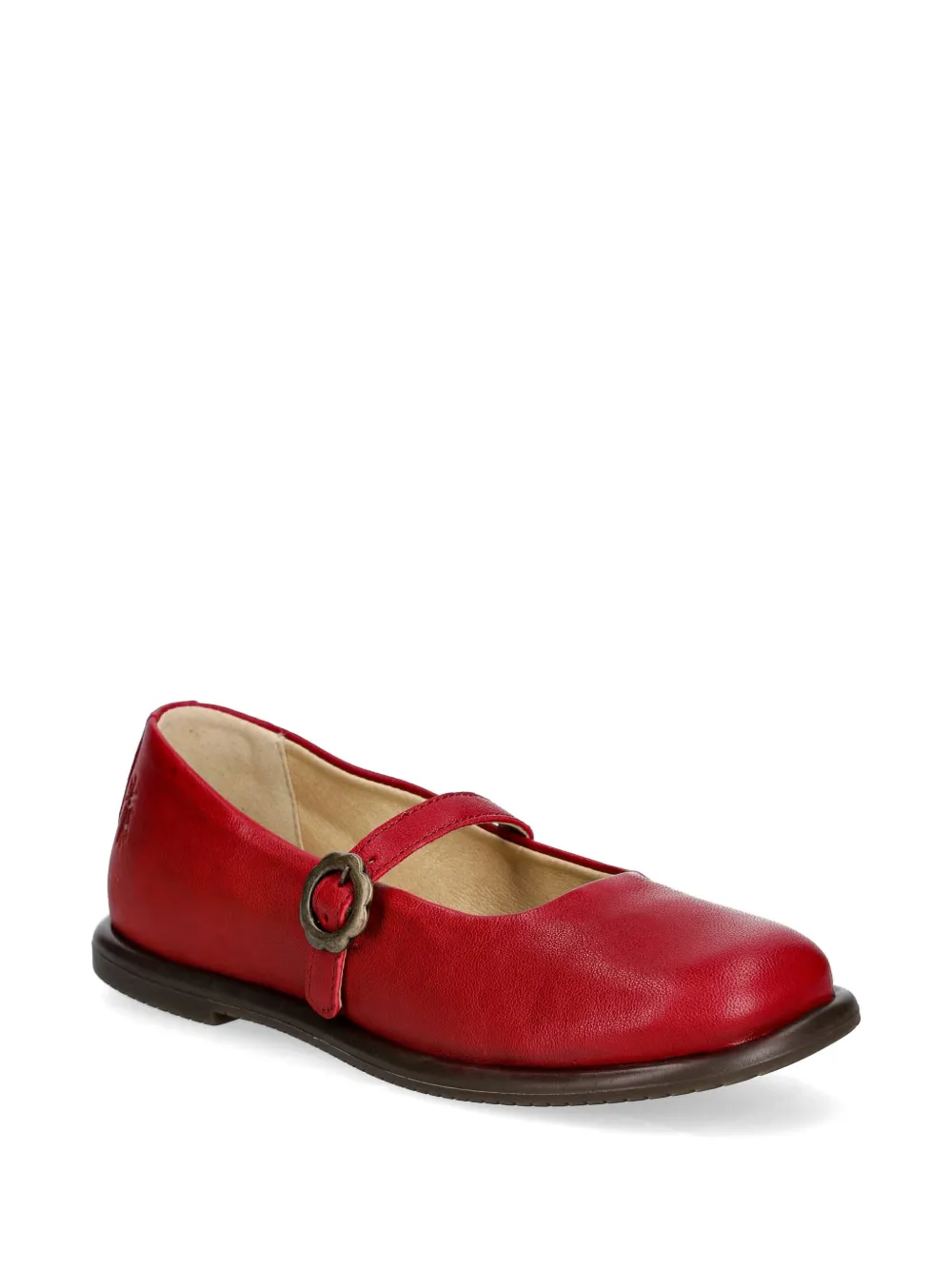 Fly London buckle-fastening leather ballet flats Rood