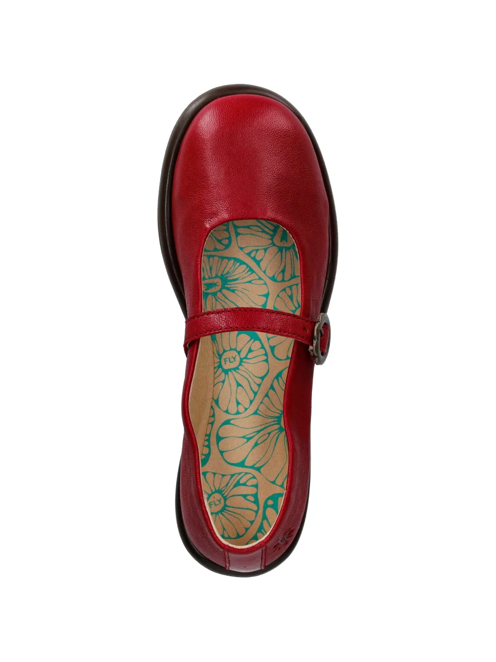 Fly London buckle-fastening leather ballet flats Rood