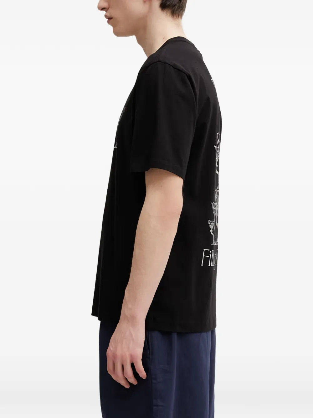 Filling Pieces Champagne T-shirt met korte mouwen en logoprint Zwart