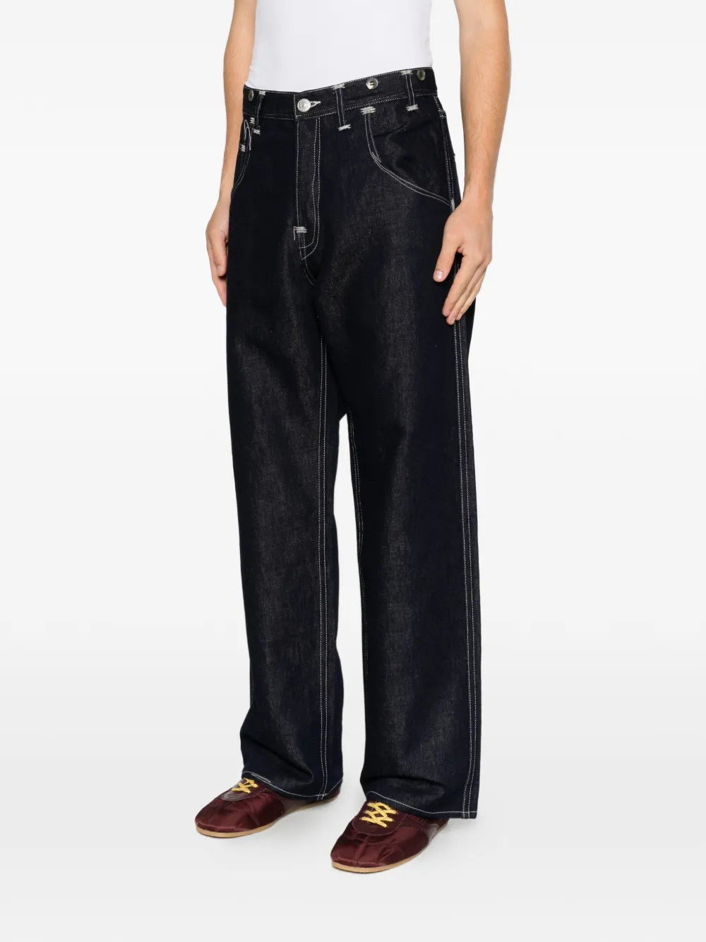 Junya Watanabe MAN x Levi's contrast-stitch wide-leg Jeans | Blue