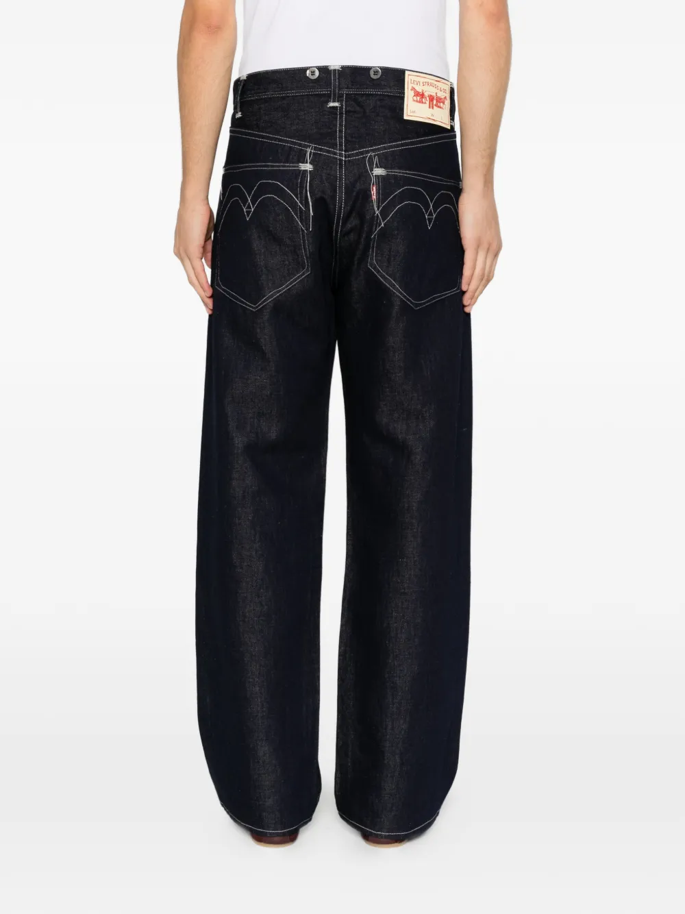 Junya Watanabe MAN x Levi's contrast-stitch wide-leg Jeans | Blue