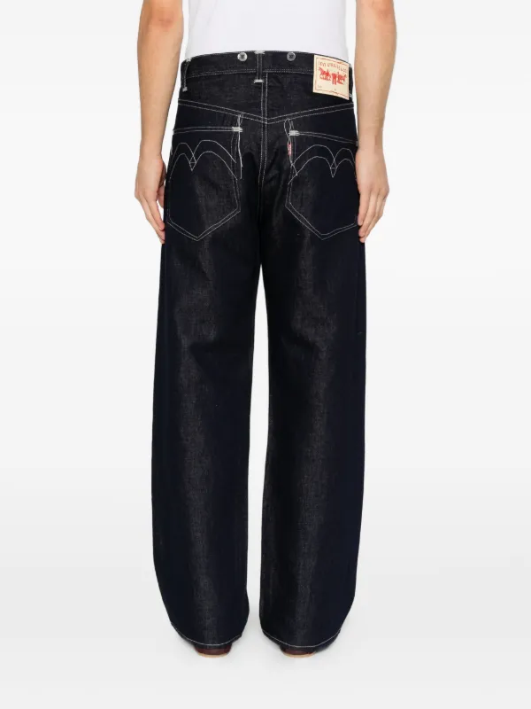 Junya Watanabe MAN x Levi's contrast-stitch wide-leg Jeans | Blue