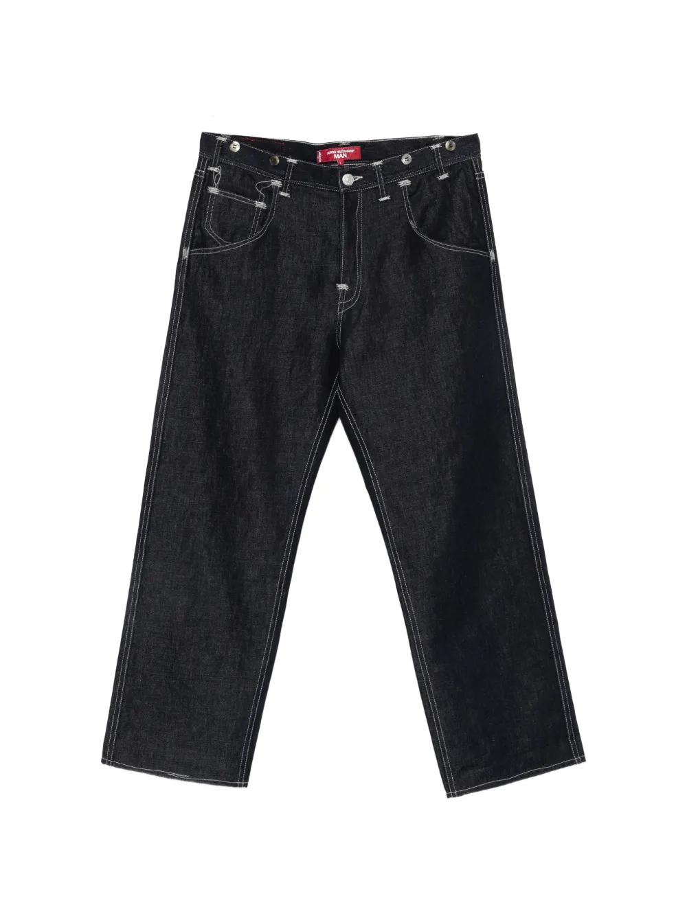 Junya Watanabe MAN x Levi's contrast-stitch wide-leg jeans - Blu