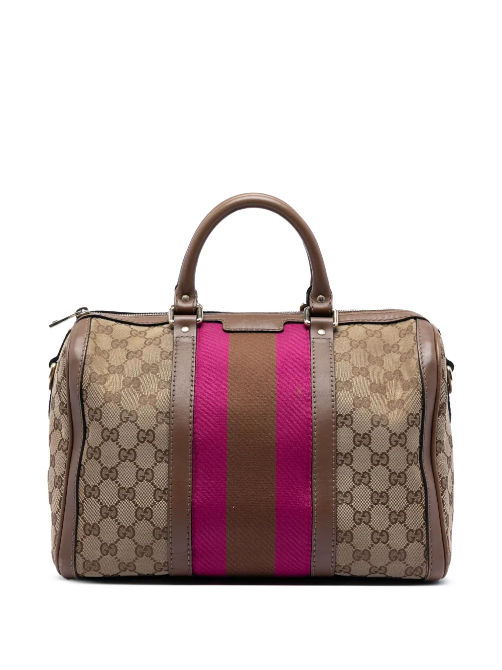 Gucci Pre-Owned 2016-2026 Medium GG Canvas Web Joy Boston Bag satchel - Toni neutri