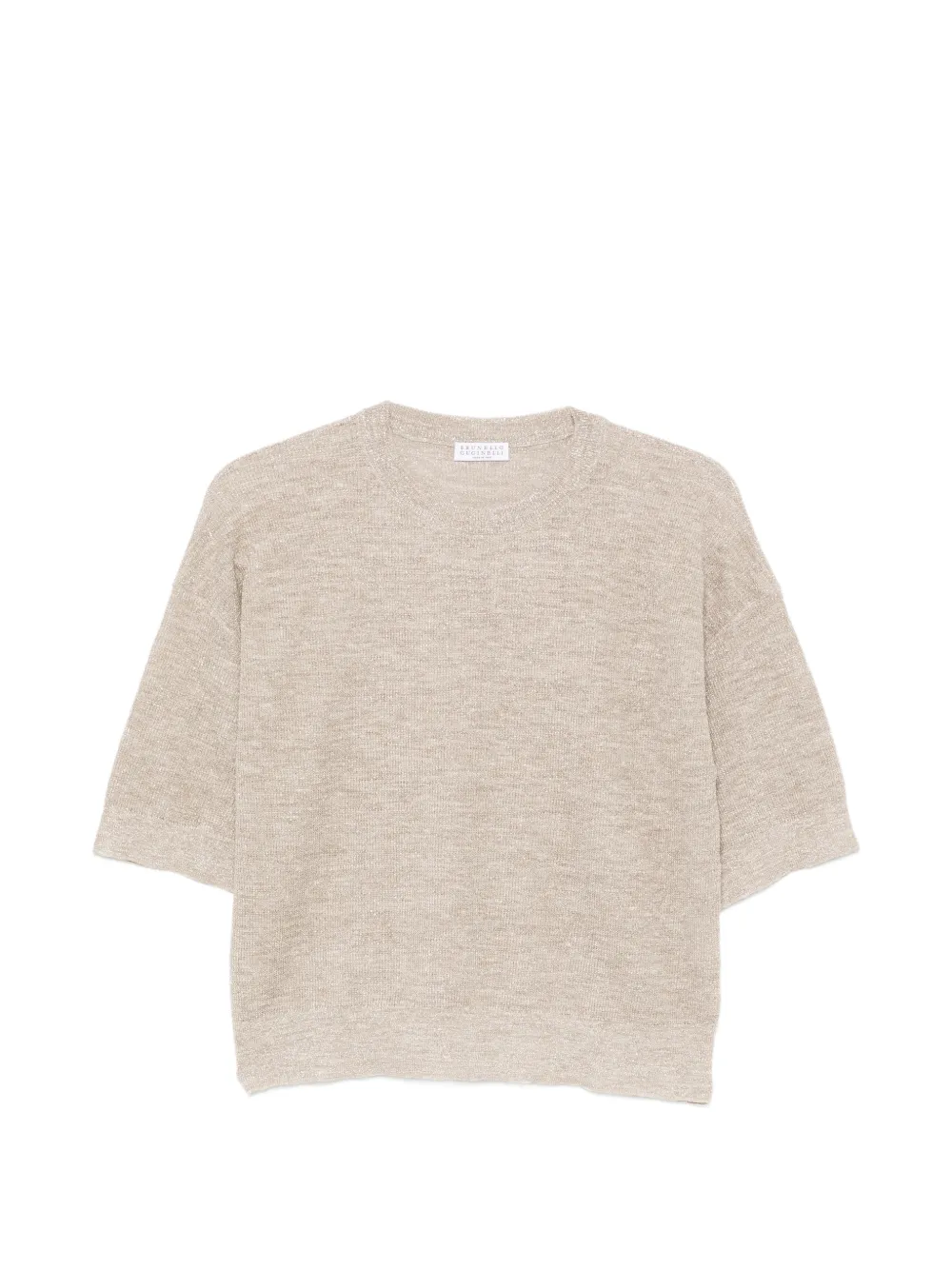 Brunello Cucinelli fine-knit short-sleeve T-shirt - Toni neutri