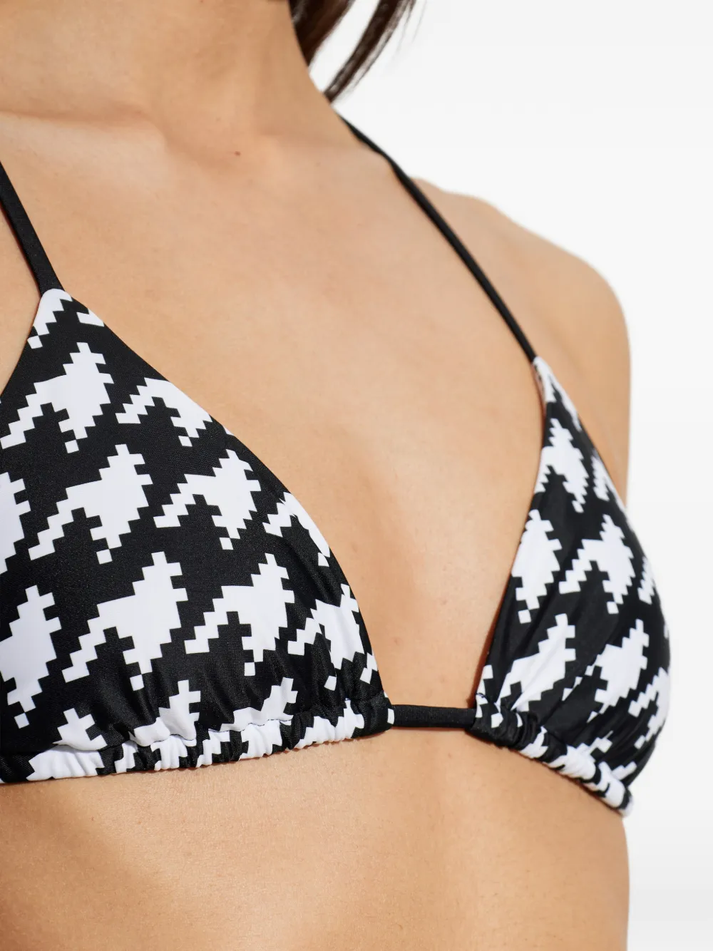 Perfect Moment Bikinitop met pied-de-poule print Zwart
