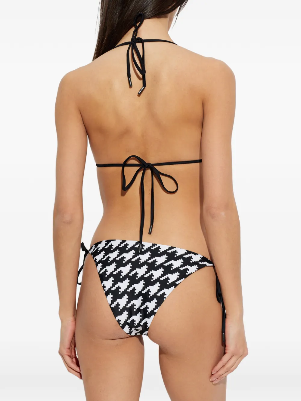 Perfect Moment Bikinitop met pied-de-poule print Zwart