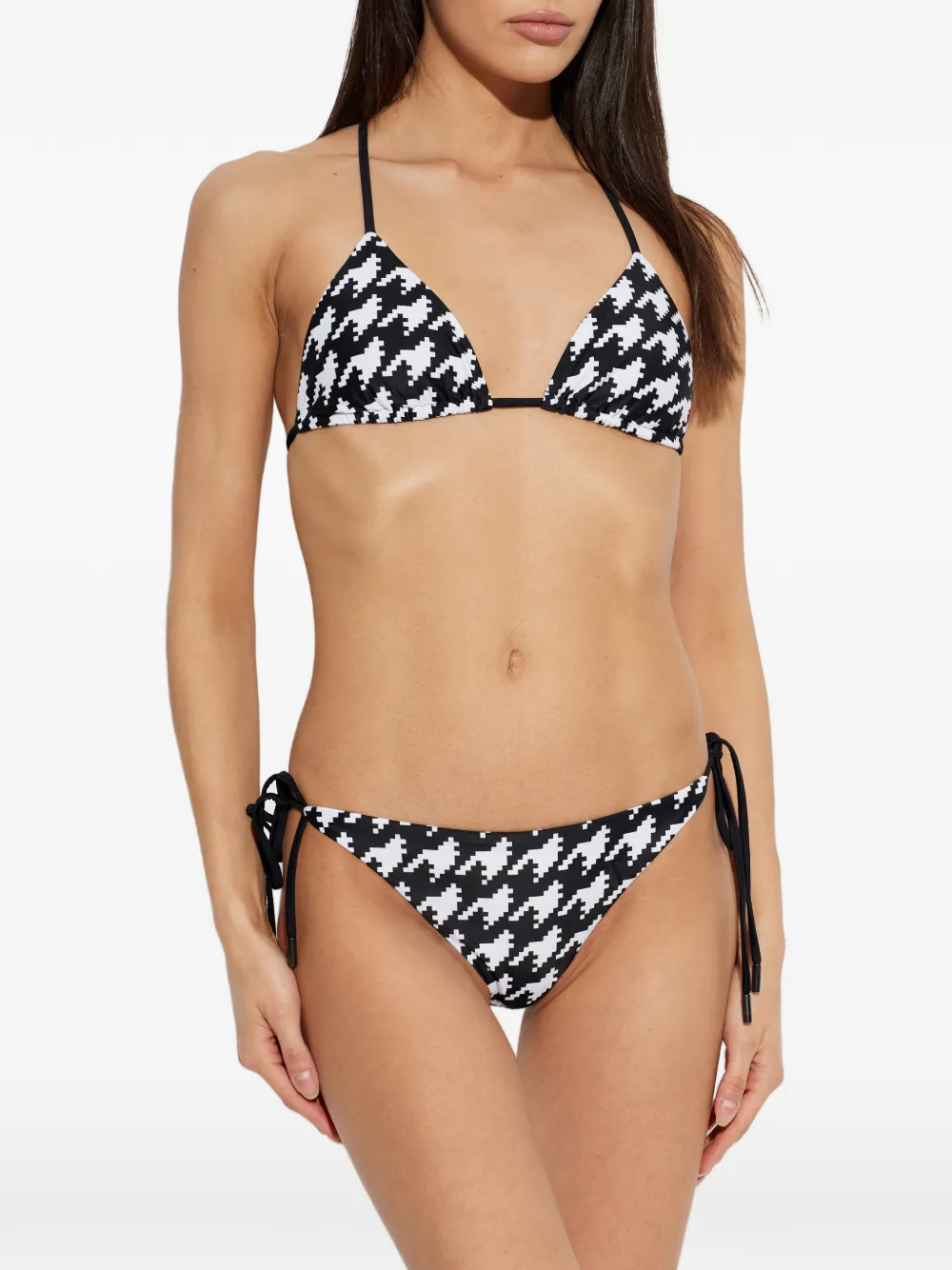 Perfect Moment Bikinitop met pied-de-poule print Zwart