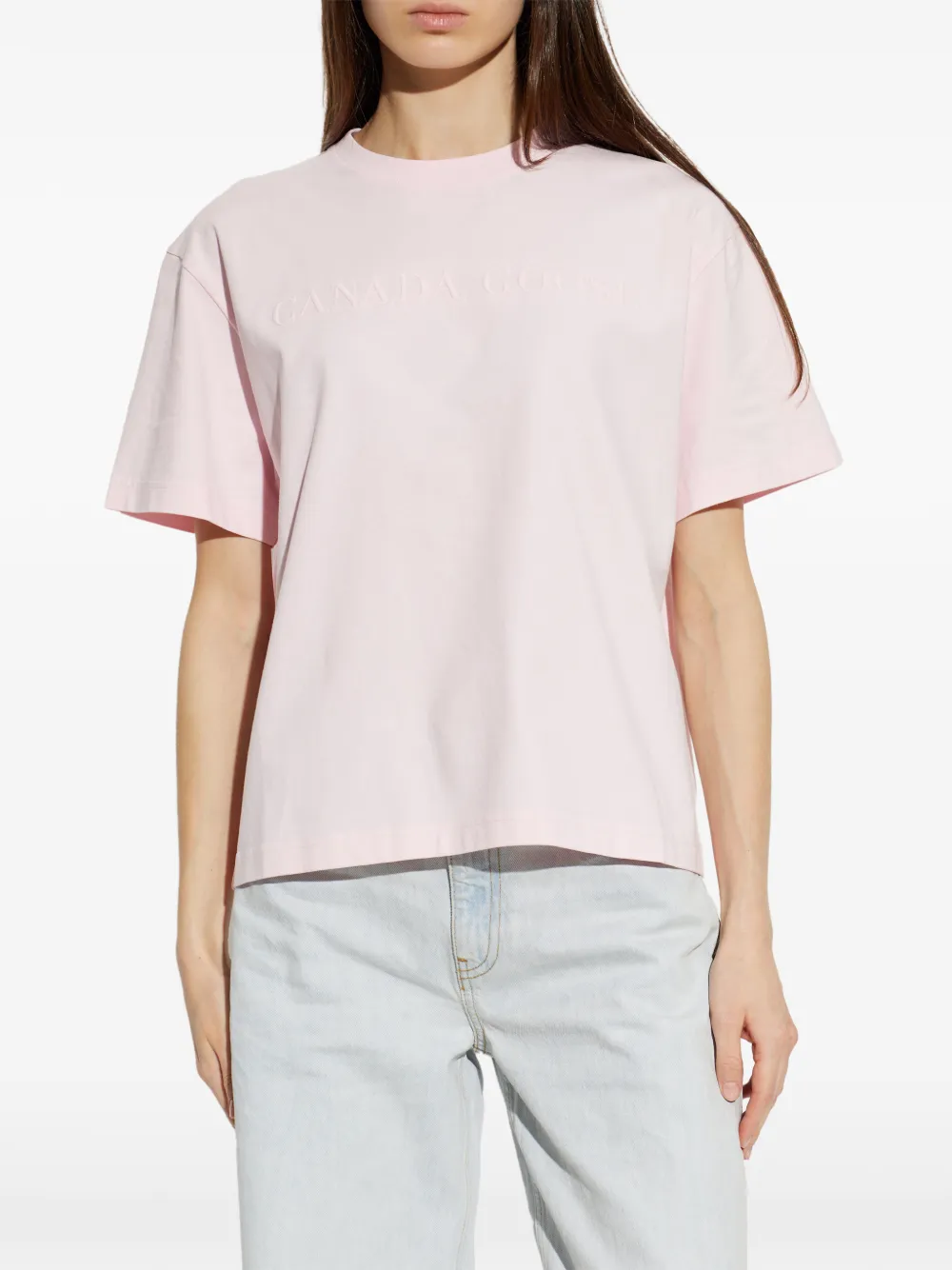 Canada Goose T-shirt met logo-reliëf Roze