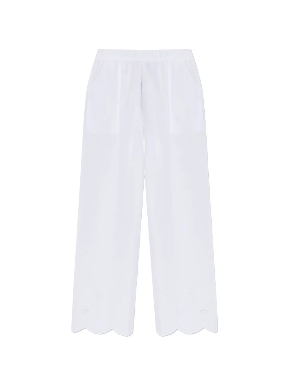 Hanro broderie anglaise scalloped trousers - Bianco