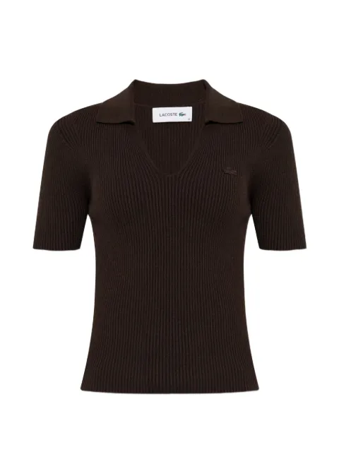 Lacoste ribbed-knit V-neck T-shirt