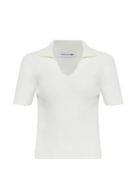 Lacoste ribbed-knit V-neck T-shirt