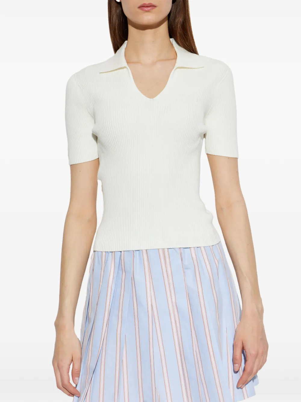 Lacoste T-shirt met V-hals Beige