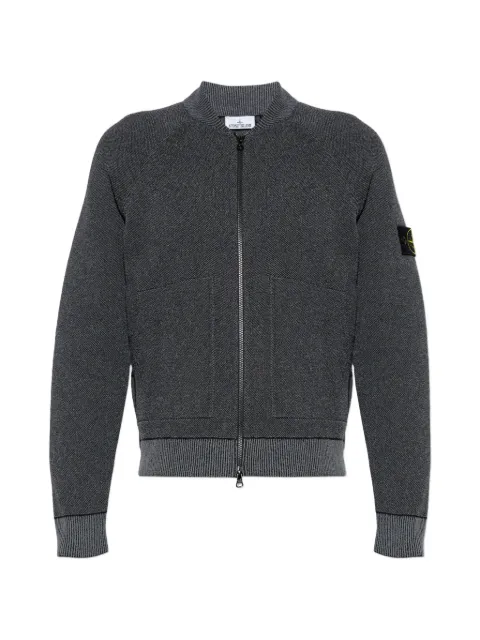 Stone Island logo-patch zip-up cardigan