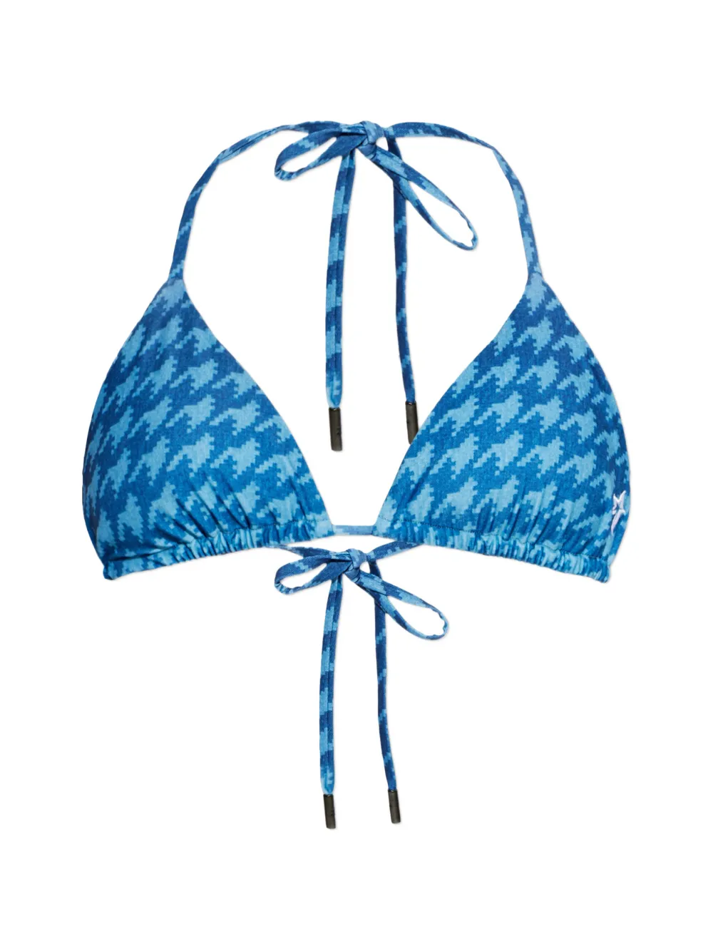 Perfect Moment houndstooth-pattern bikini top - Blau