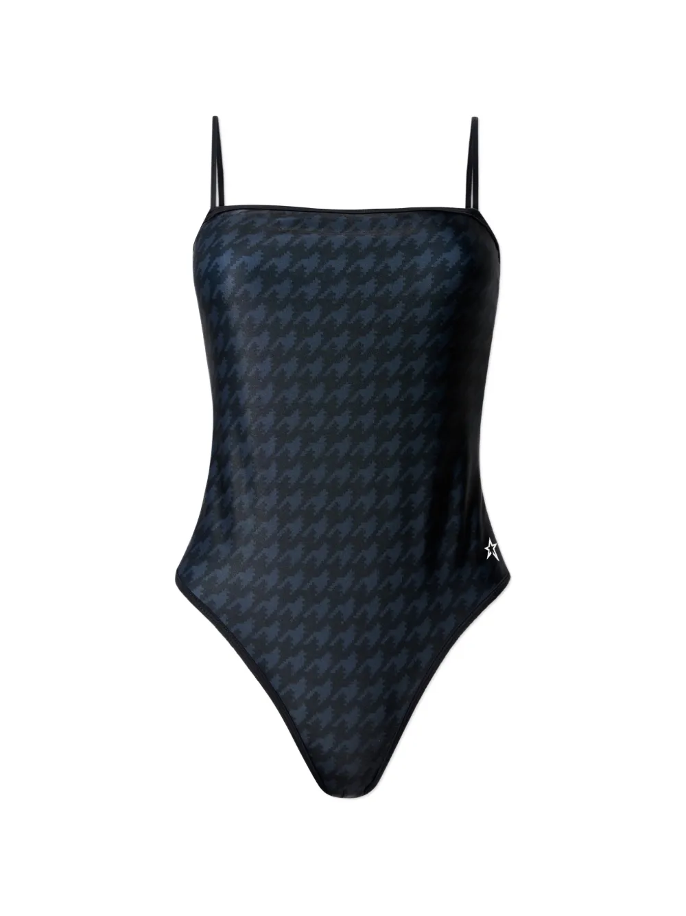 Perfect Moment houndstooth-pattern tie-back swimsuit - Nero