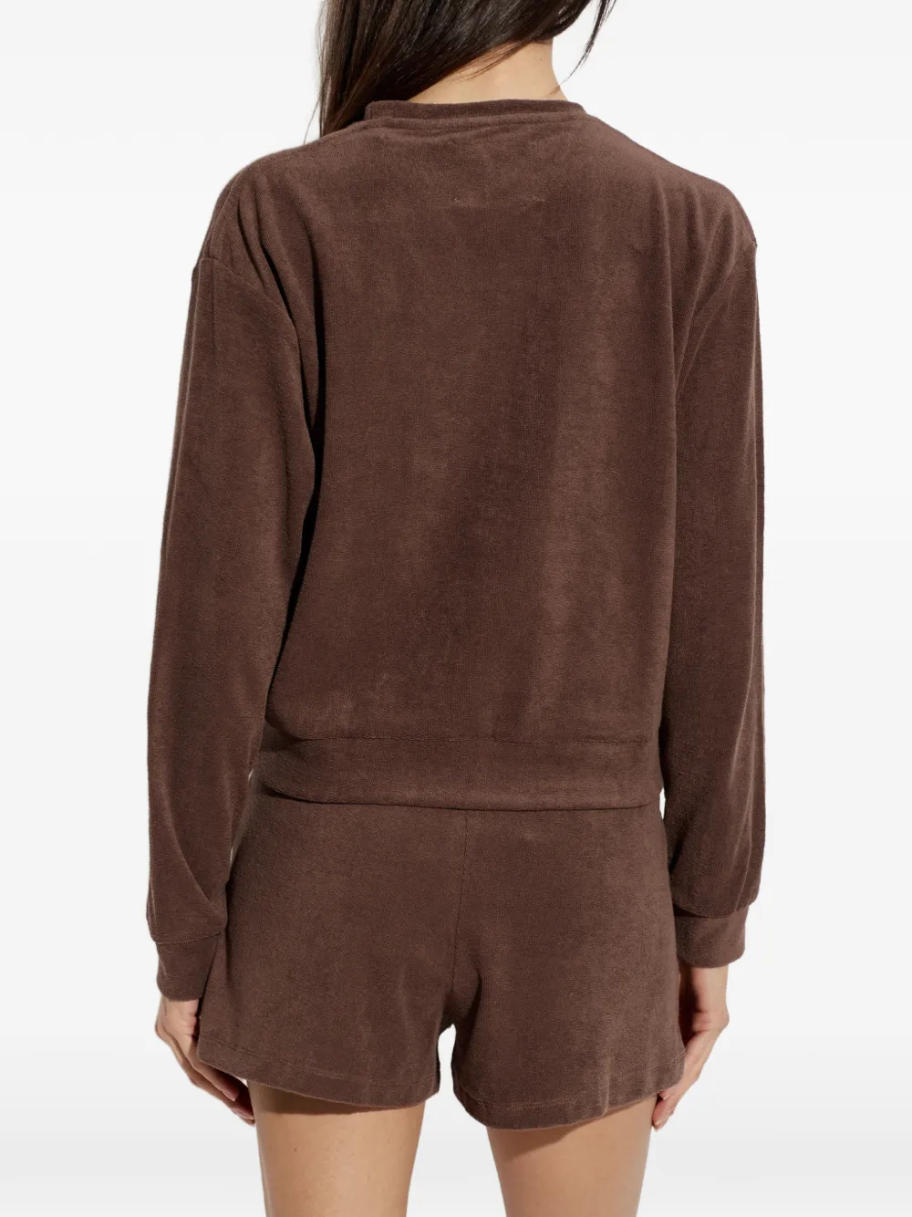Perfect Moment Badstof sweater met geborduurde ster Bruin
