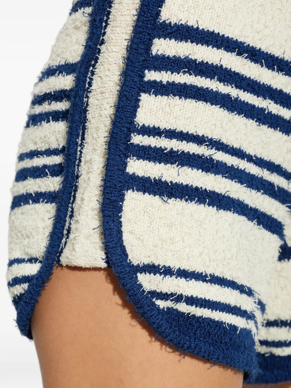 Perfect Moment Schild gestreepte bouclé shorts Blauw