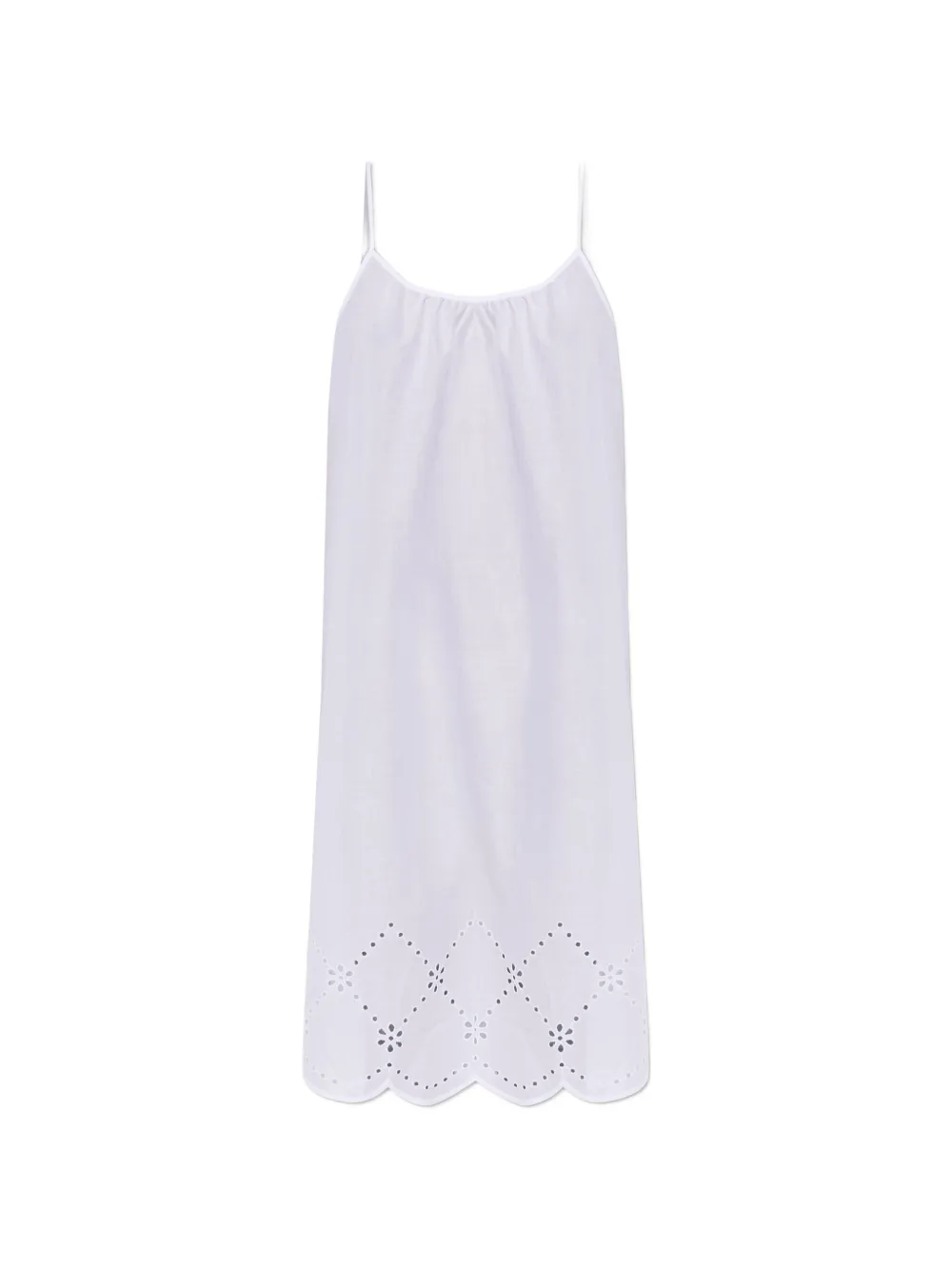 Hanro broderie anglaise scalloped dress - Bianco