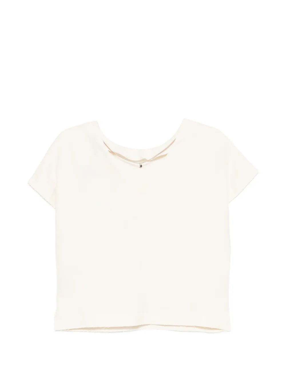 Luisa Cerano Gerafelde top met V-rug Beige