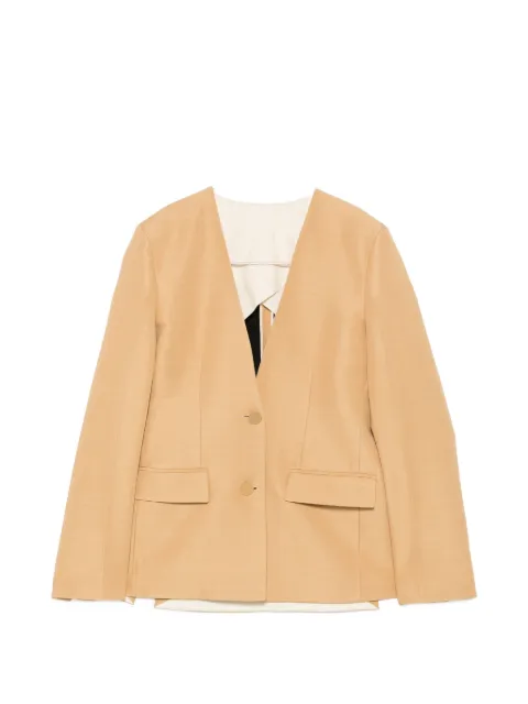 Alberta Ferretti collarless V-neck blazer 