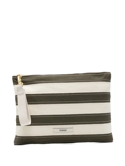 Odeeh striped canvas clutch bag