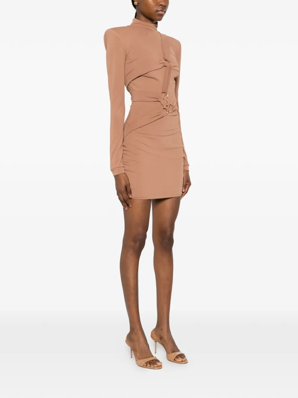 MITILIANE COUTURE Gedrapeerde mini-jurk Beige