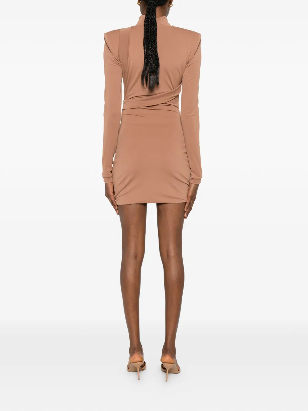 MITILIANE COUTURE Gedrapeerde mini-jurk Beige