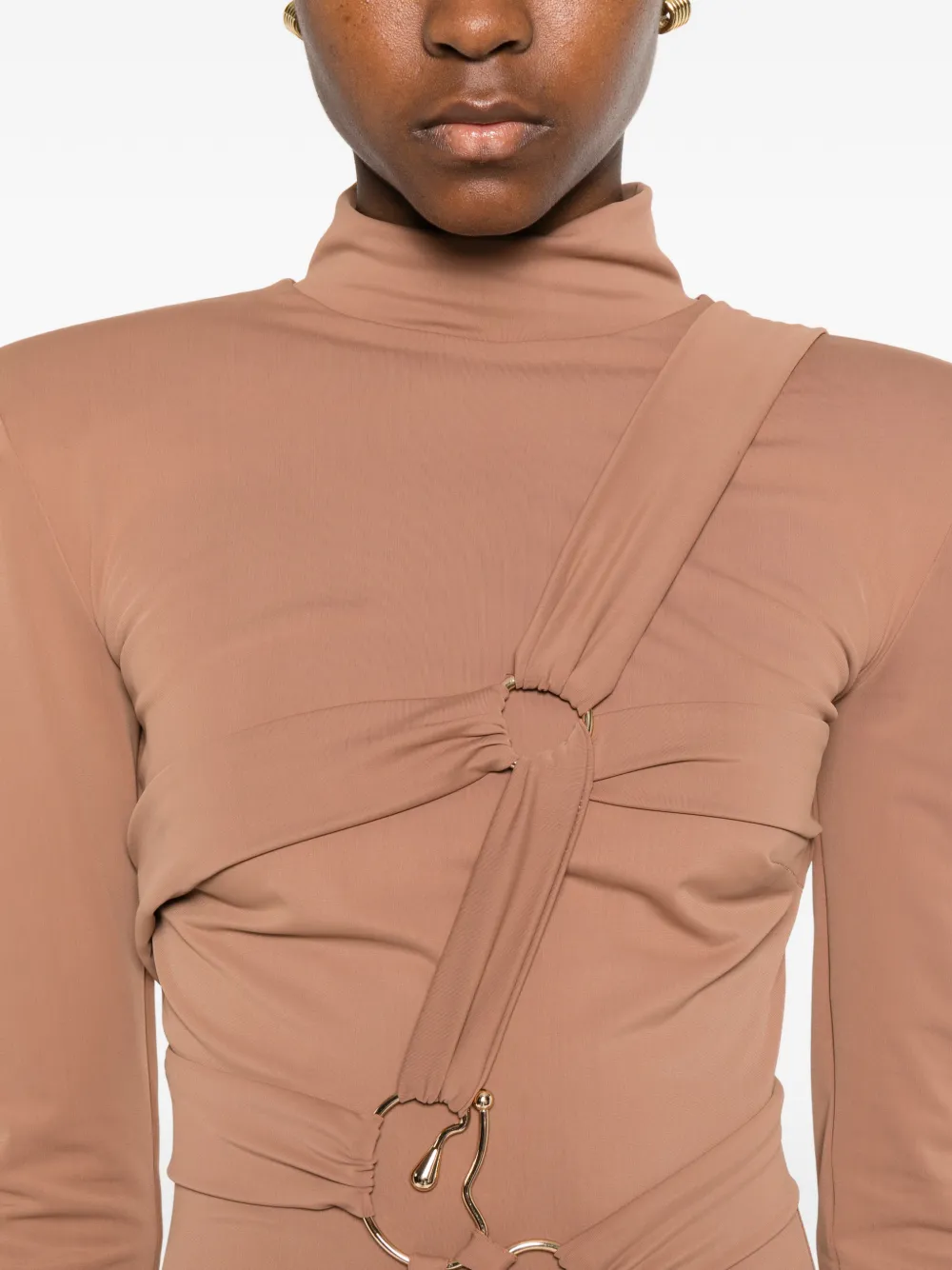 MITILIANE COUTURE Gedrapeerde mini-jurk Beige