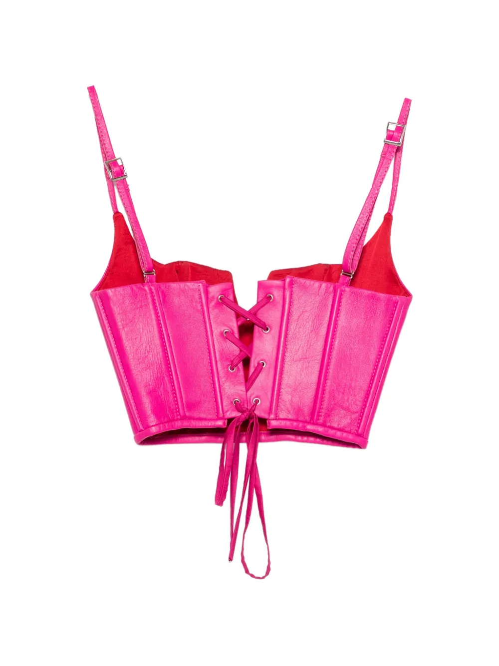 MITILIANE COUTURE Kyla leren bustier verfraaid met kristallen Roze