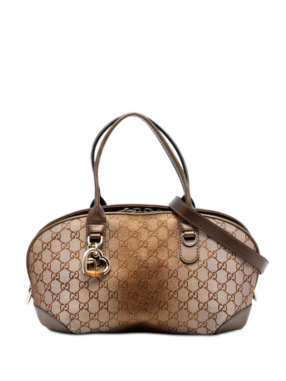 Gucci Pre-Owned 2016-2025 GG Lurex Heart Bit satchel - Toni neutri