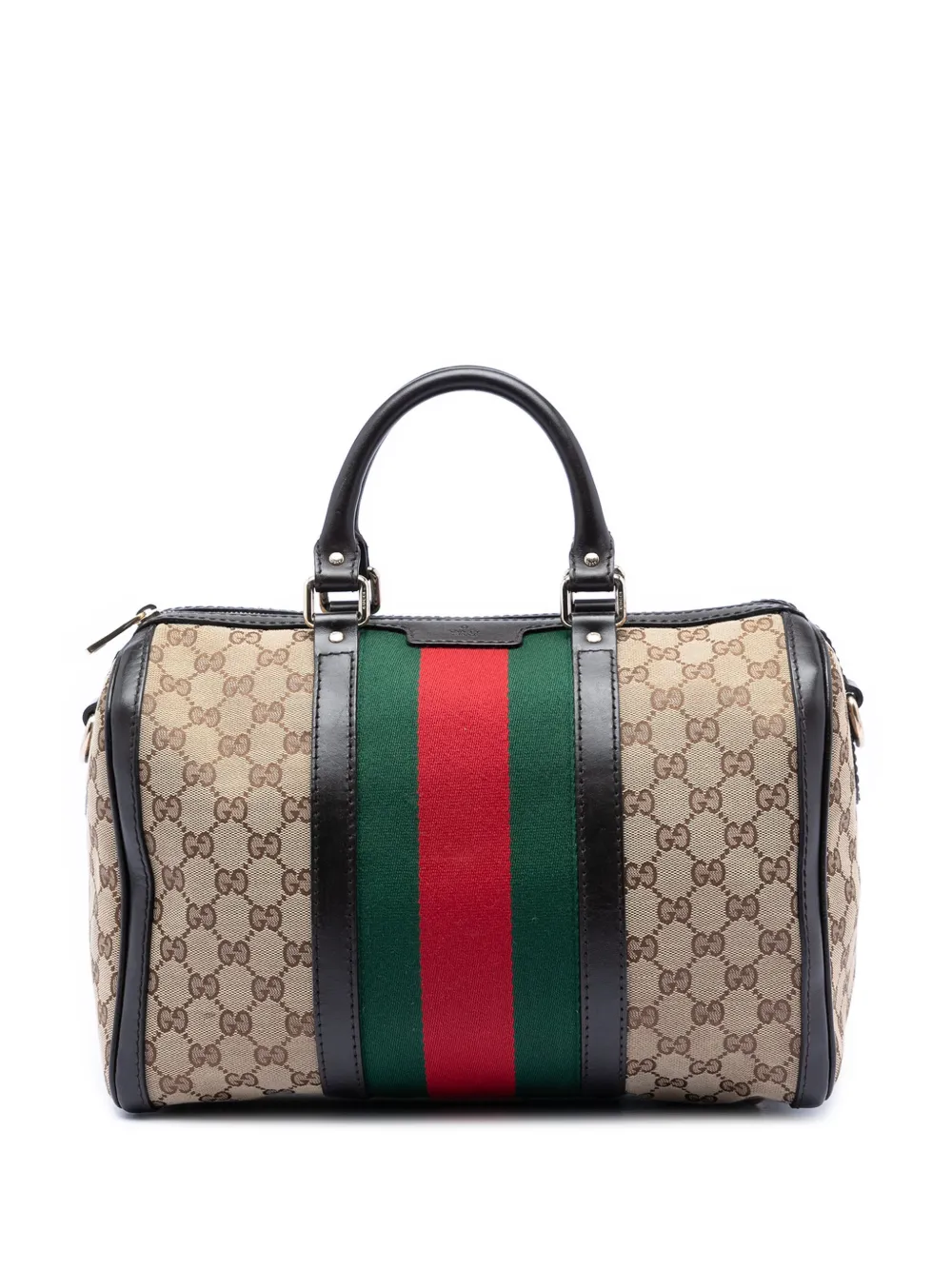 Gucci Pre-Owned 2016-2025 Medium GG Canvas Web Joy Boston Bag satchel - Toni neutri