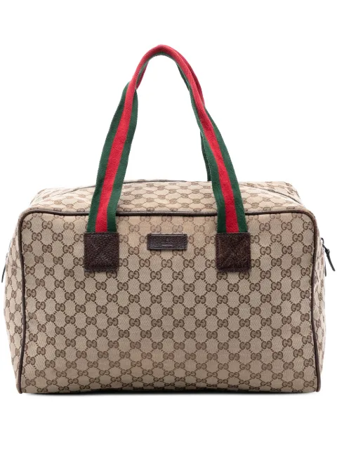 Gucci Pre-Owned bolsa de viaje de lona GG con detalle Web 2016-2025