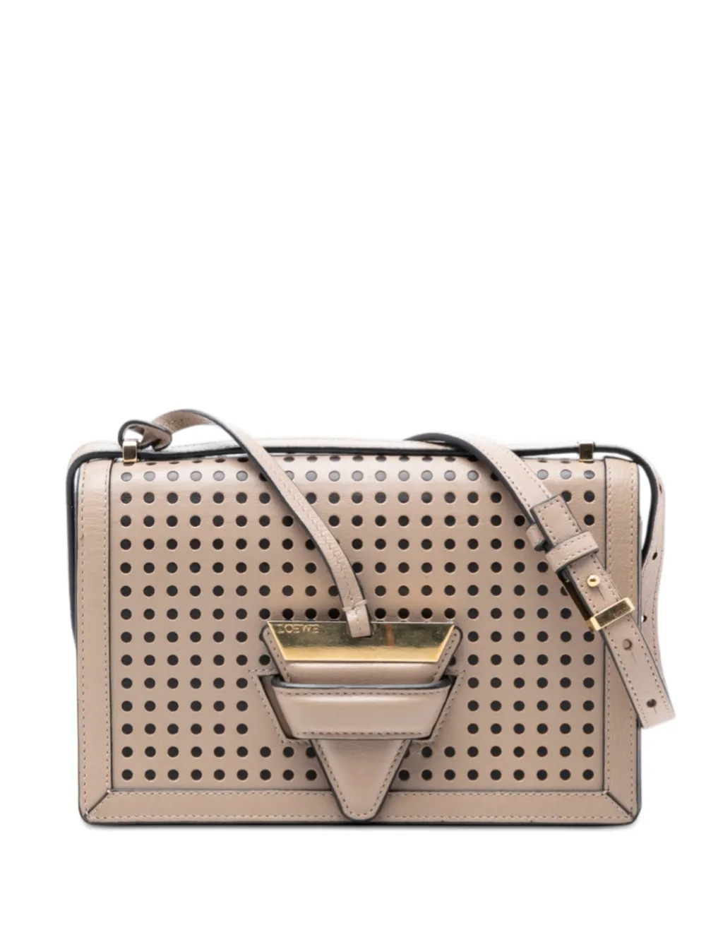 Loewe Pre-Owned 2016 Medium Perforated Leather Barcelona crossbody bag - Toni neutri