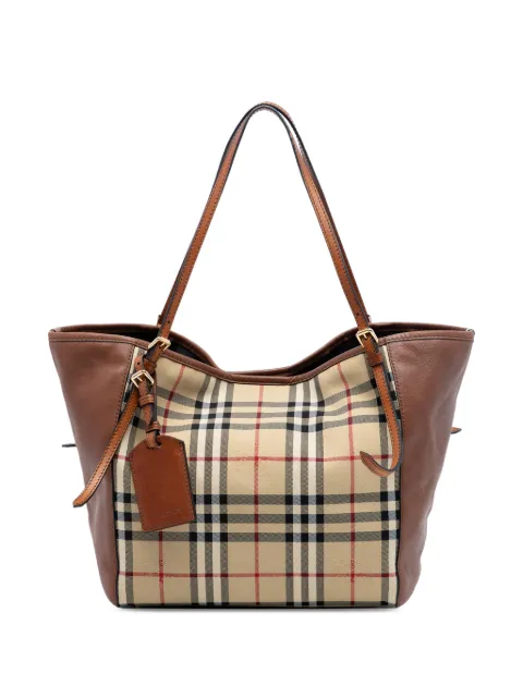 Burberry Pre-Owned petit sac à main Canterbury en toile enduite bordée de cuir à motif Haymarket Check (2000-2017)