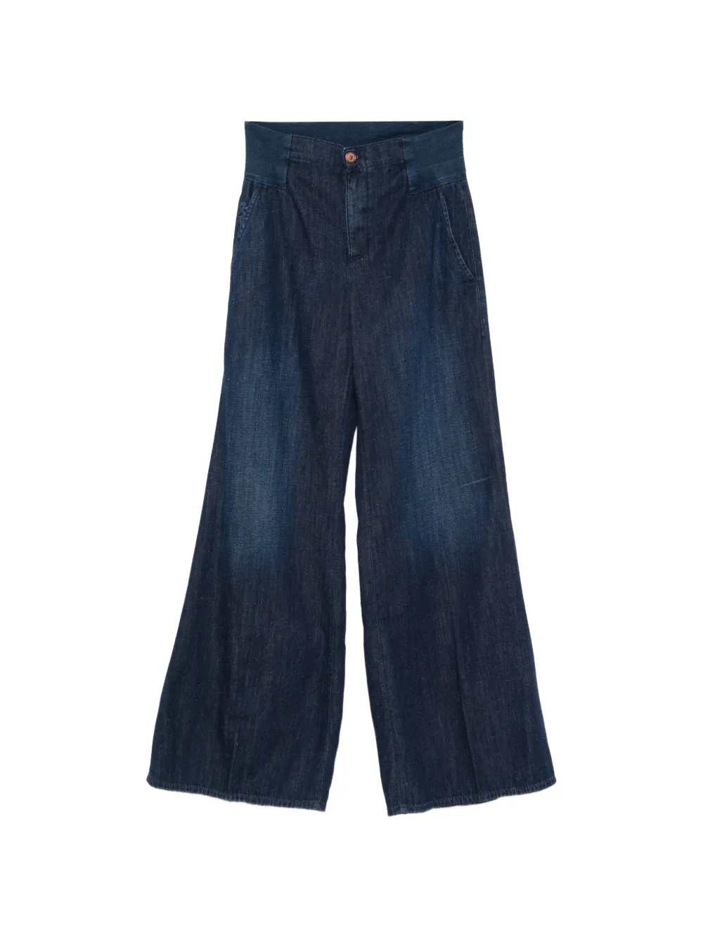 european culture elasticated-waist jeans - Blu