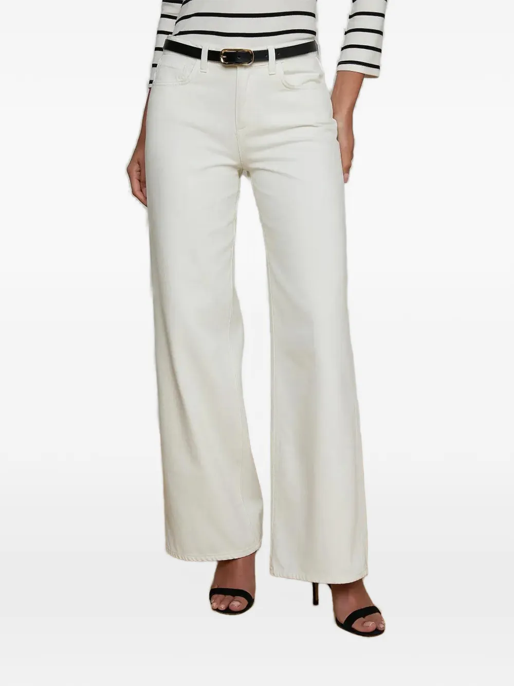 L'Agence Alicent jeans met wijde pijpen Beige
