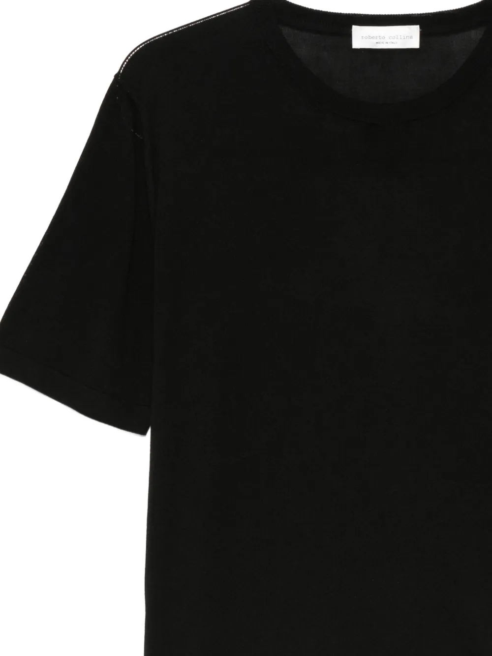 Roberto Collina Gebreid T-shirt Zwart